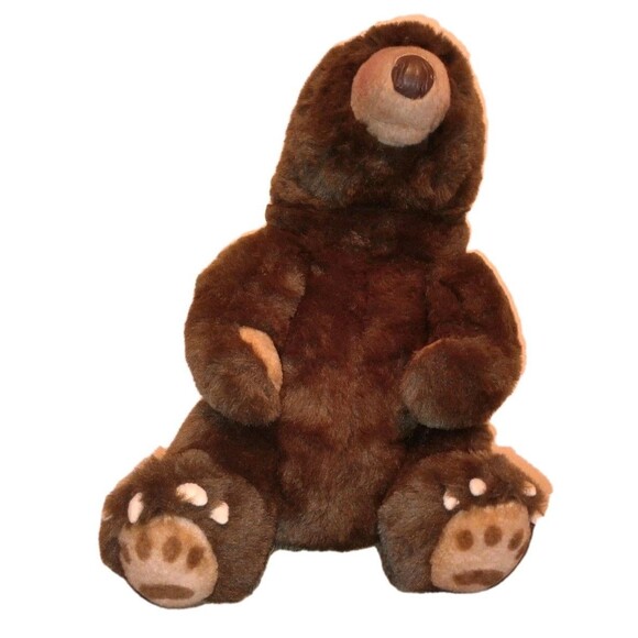 Carousel By Guy Plush Brown Grizzly Bear Vintage 18” Teddy - Cabin Gift 1980s - Picture 1 of 16